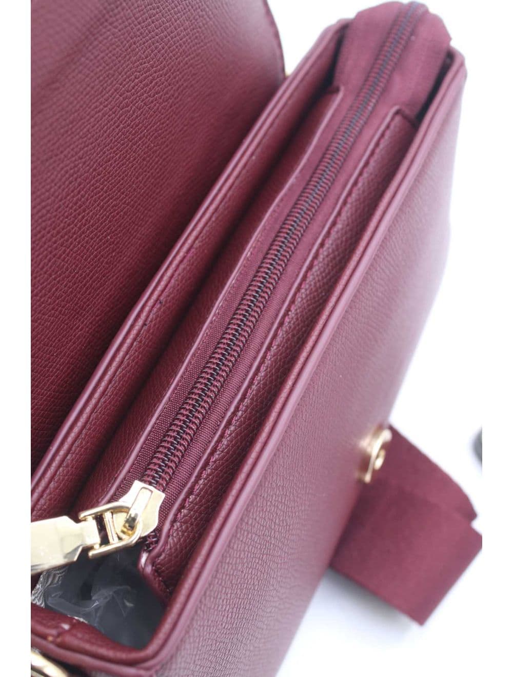 Sac Bandoulière et Porté Épaule Effet Cuir 25P-6150-Bordeaux — vue 5