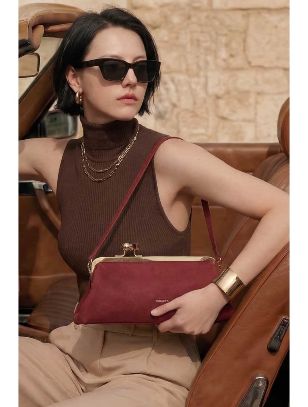 Sac Baguette Double Porté Épaule 25P-6380-Rouge — vue 6