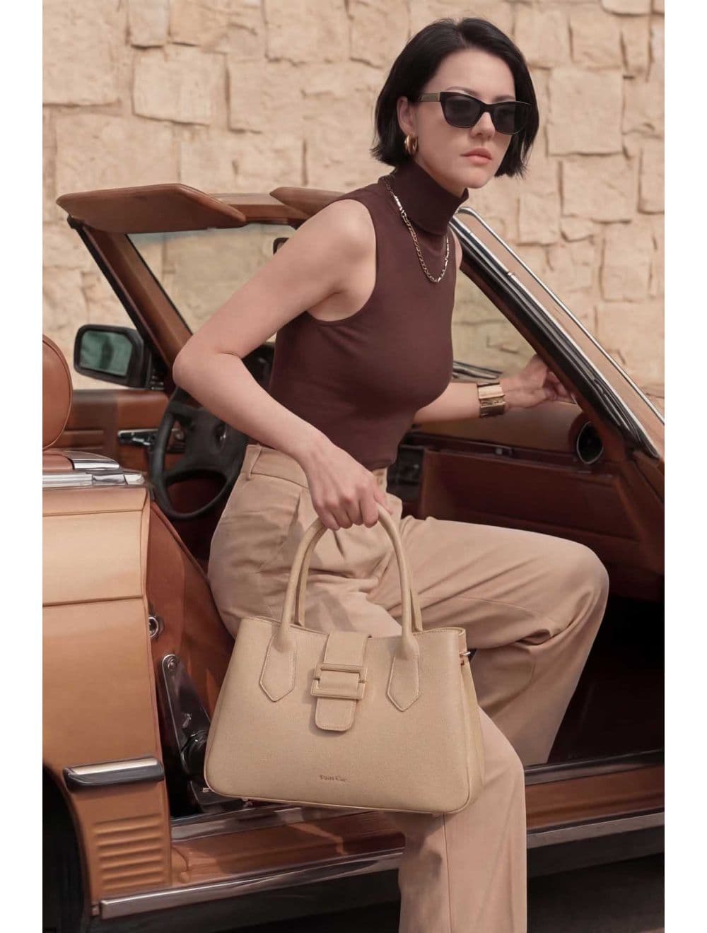 Sac à Main Avec Languette 25B-6346-Abricot — vue 6
