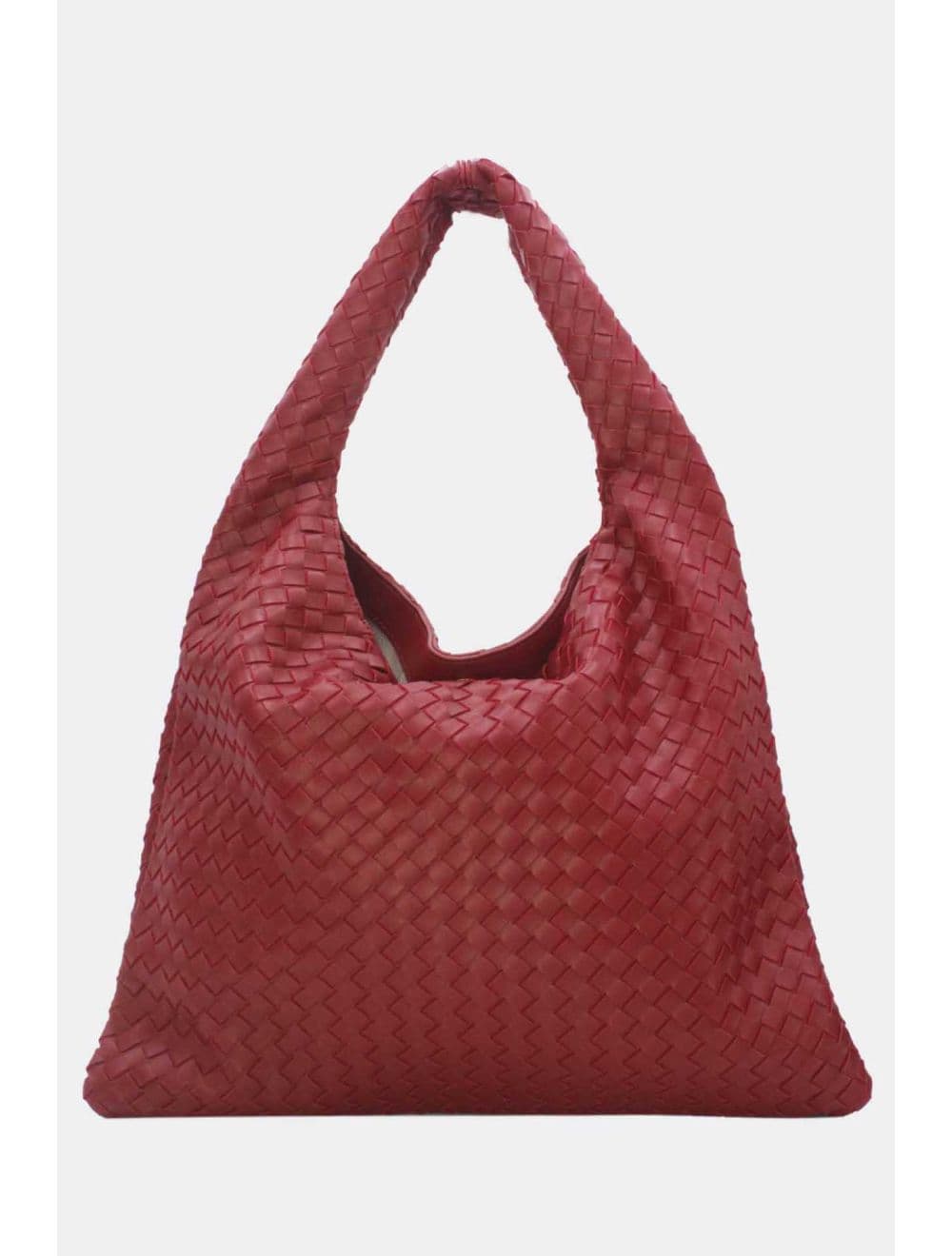 Sac Porté Épaule Tressé 25P-6175-Bordeaux