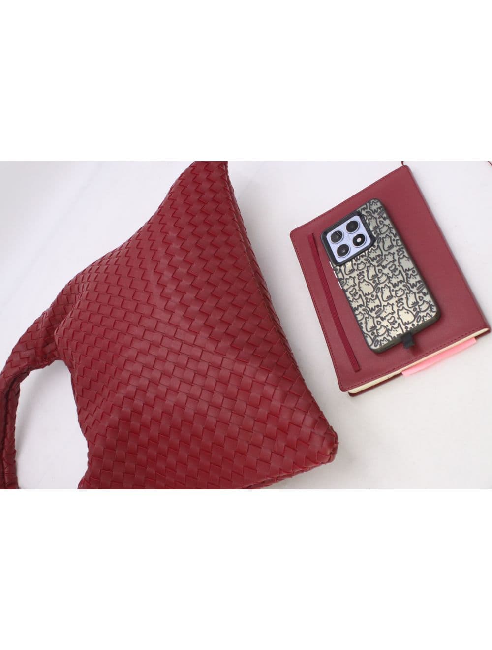 Sac Porté Épaule Tressé 25P-6175-Bordeaux — vue 4