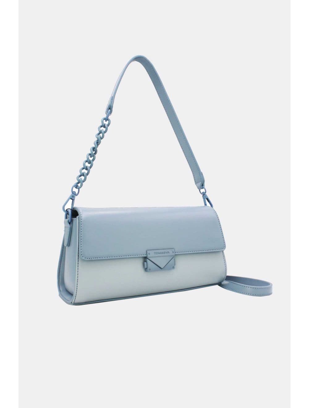 Sac Bandoulière et Porté Épaule Effet Cuir 25P-6333-Bleu — vue 2