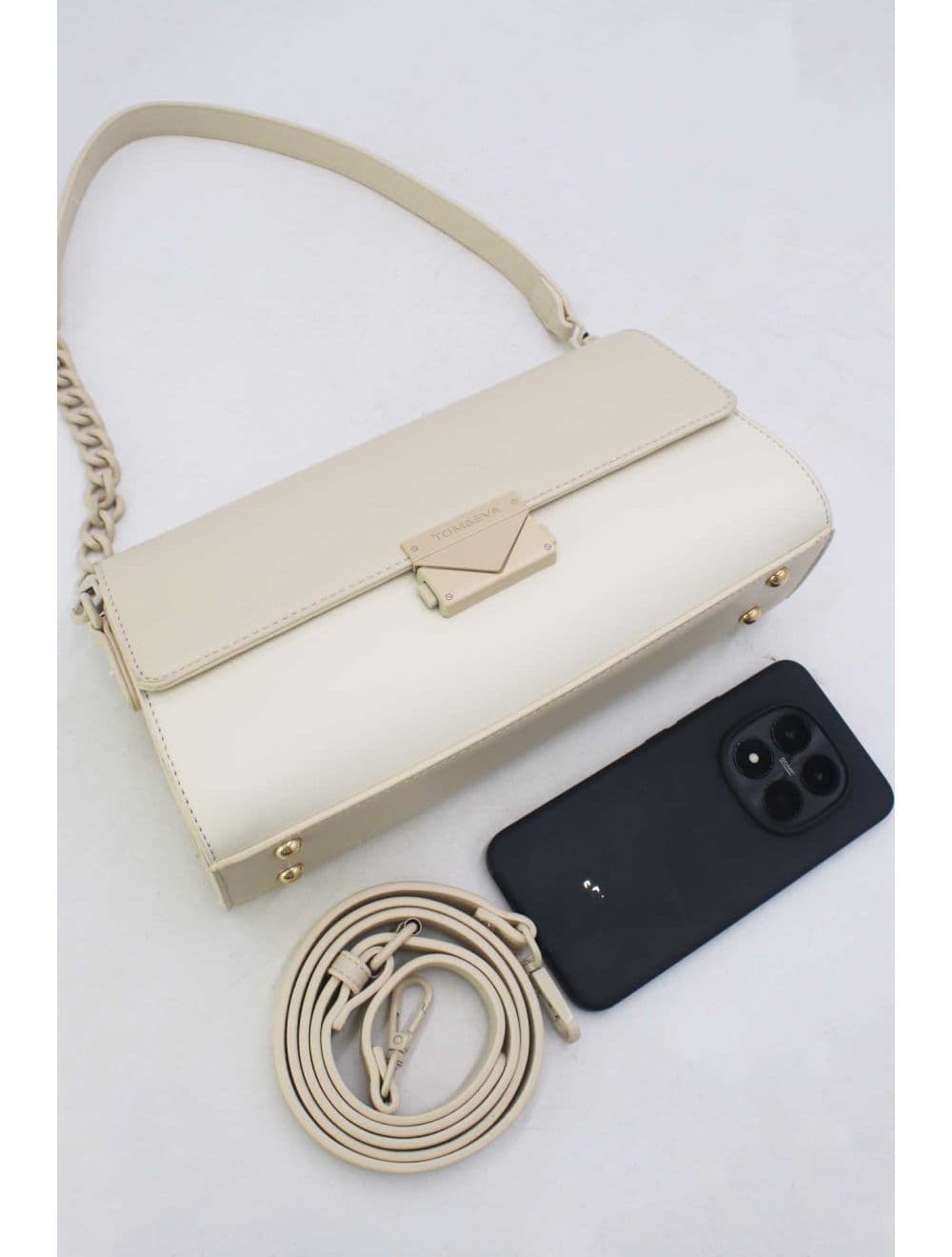 Sac Bandoulière et Porté Épaule Effet Cuir 25P-6333-Beige — vue 4