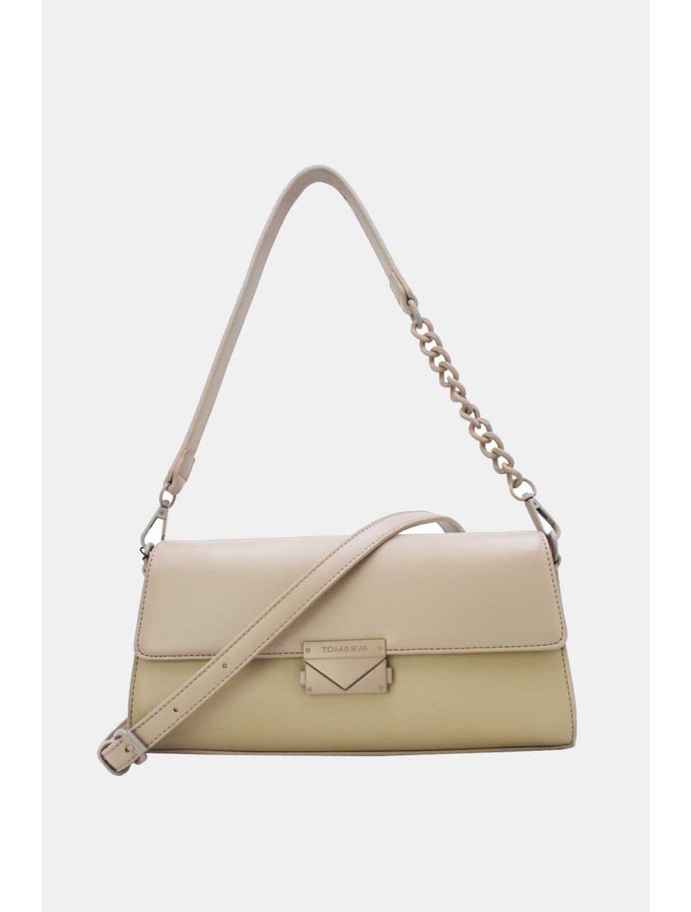 Sac Bandoulière et Porté Épaule Effet Cuir 25P-6333-Abricot