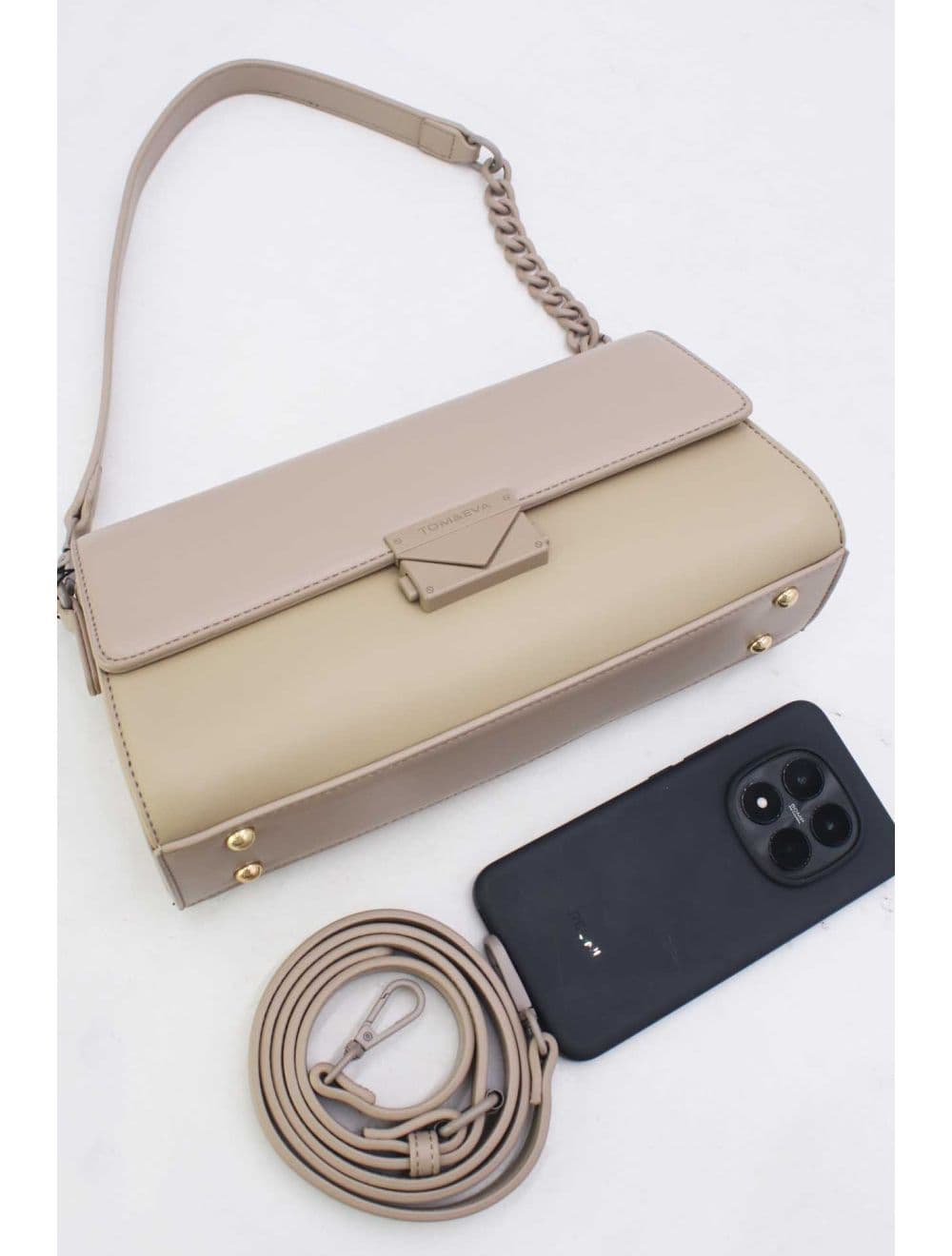Sac Bandoulière et Porté Épaule Effet Cuir 25P-6333-Abricot — vue 4