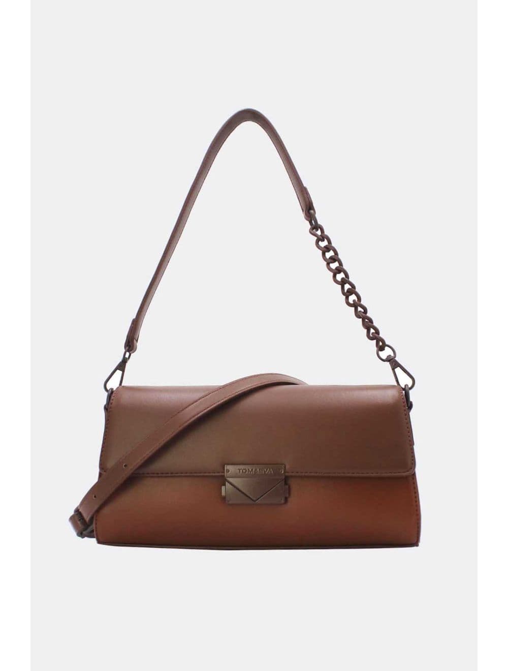 Sac Bandoulière et Porté Épaule Effet Cuir 25P-6333-Café