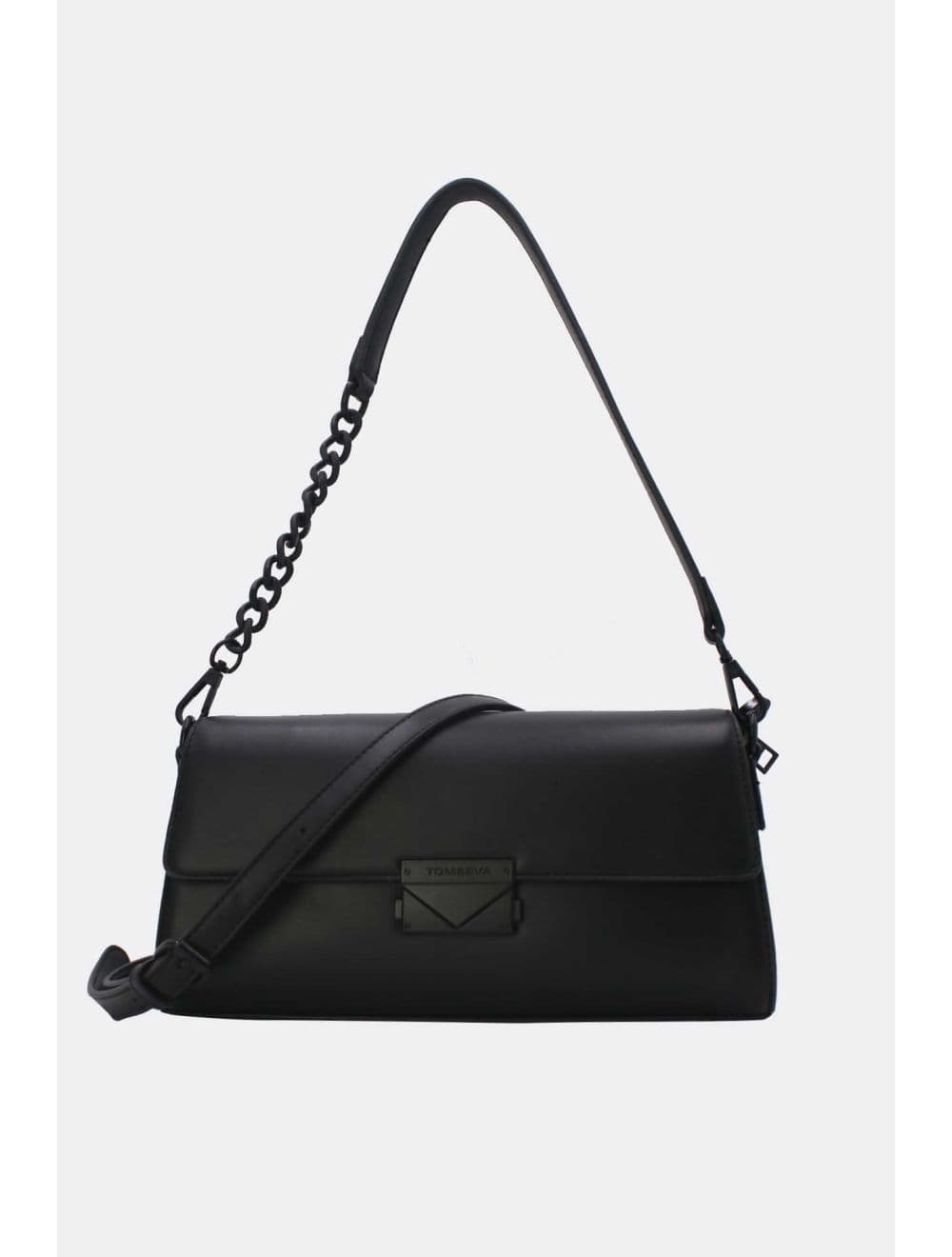 Sac Bandoulière et Porté Épaule Effet Cuir 25P-6333-Noir