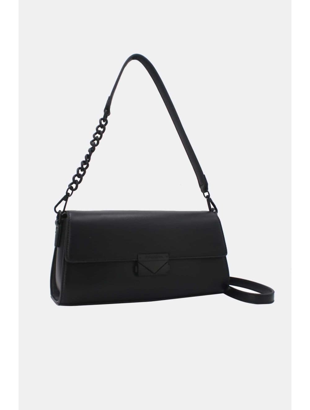 Sac Bandoulière et Porté Épaule Effet Cuir 25P-6333-Noir — vue 2