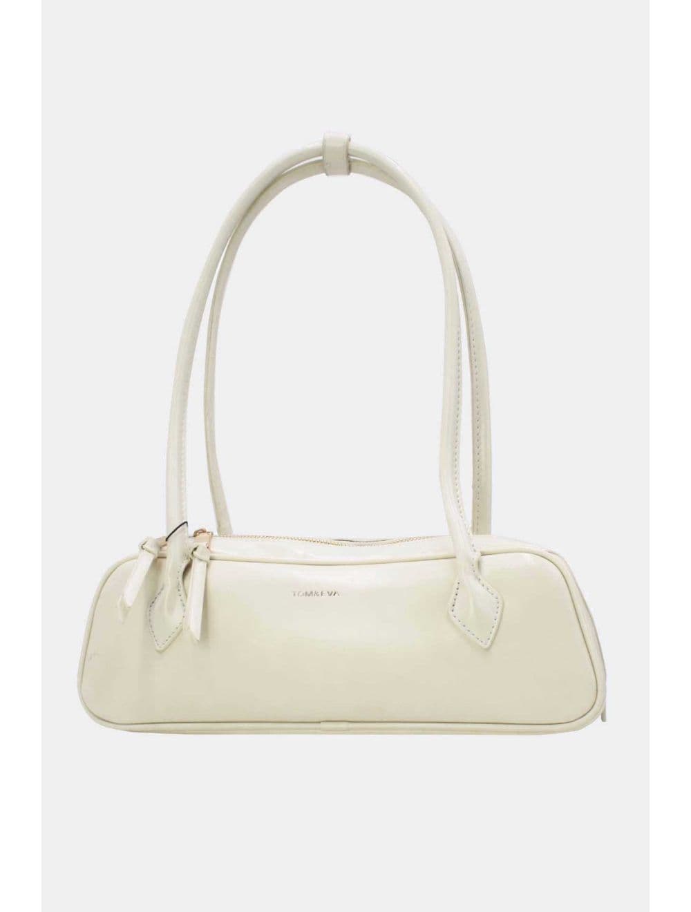Sac Baguette Porté Épaule Effet Cuir Vernis 25P-6382-Blanc