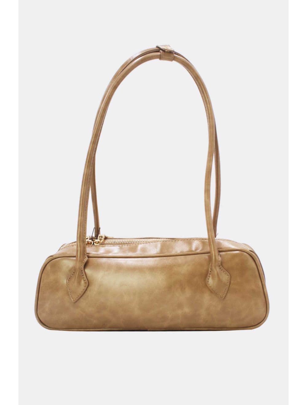 Sac Baguette Porté Épaule Effet Cuir Vernis 25P-6382-Kaki — vue 3