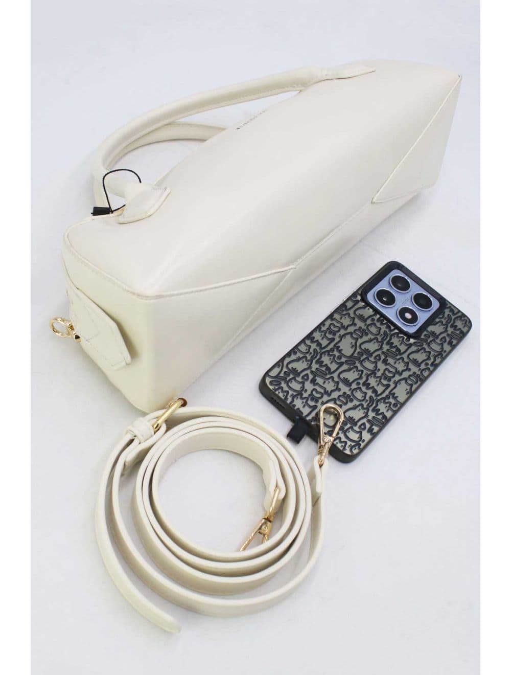 Sac Baguette Chic Effet Cuir Vernis 25P-6381-Blanc — vue 4