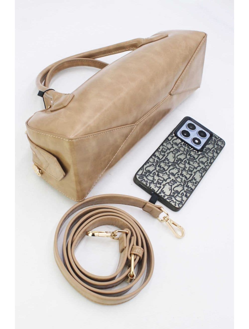 Sac Baguette Chic Effet Cuir Vernis 25P-6381-Kaki — vue 4