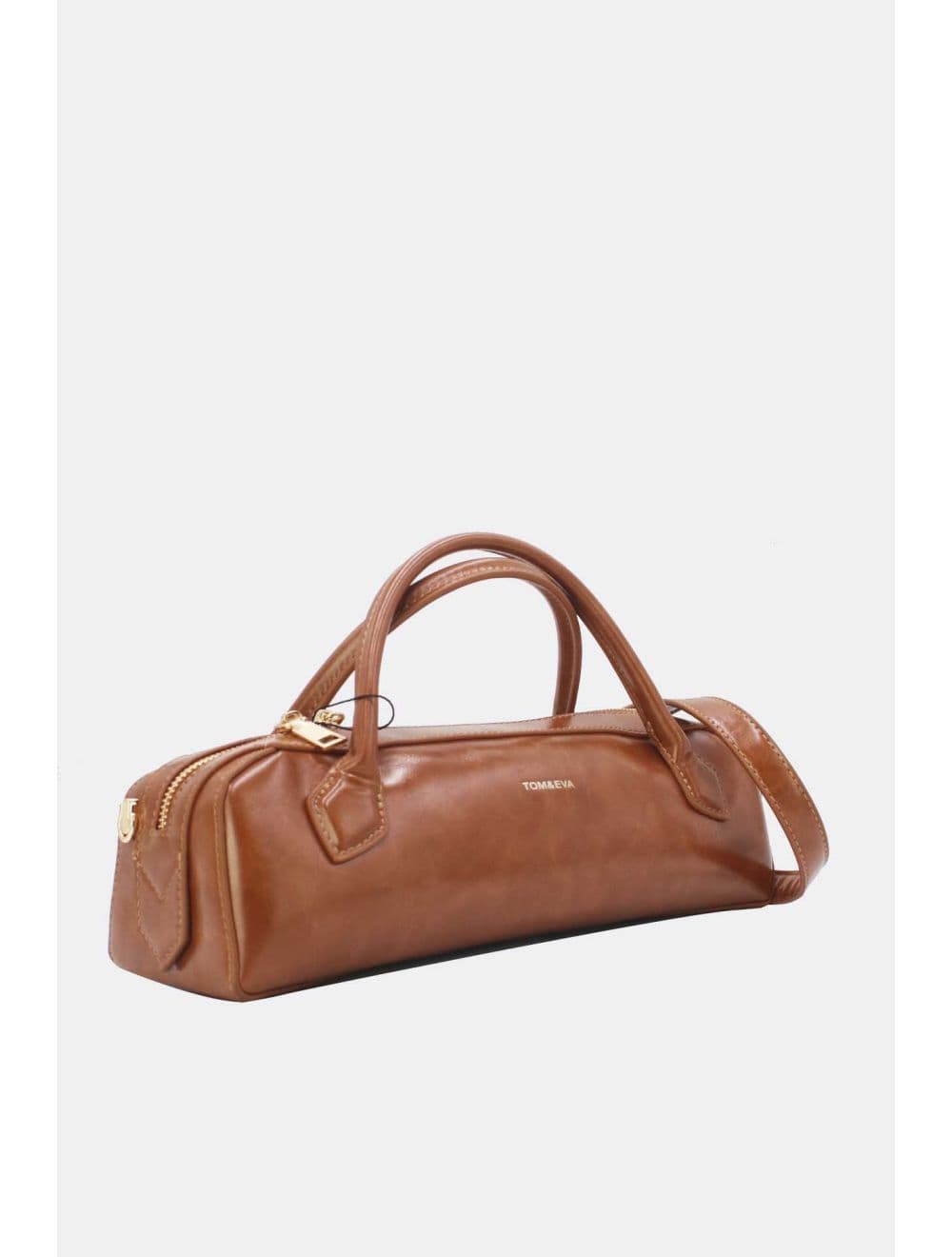 Sac Baguette Chic Effet Cuir Vernis 25P-6381-Marron — vue 2