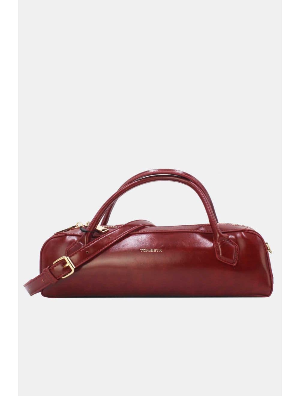 Sac Baguette Chic Effet Cuir Vernis 25P-6381-Rouge