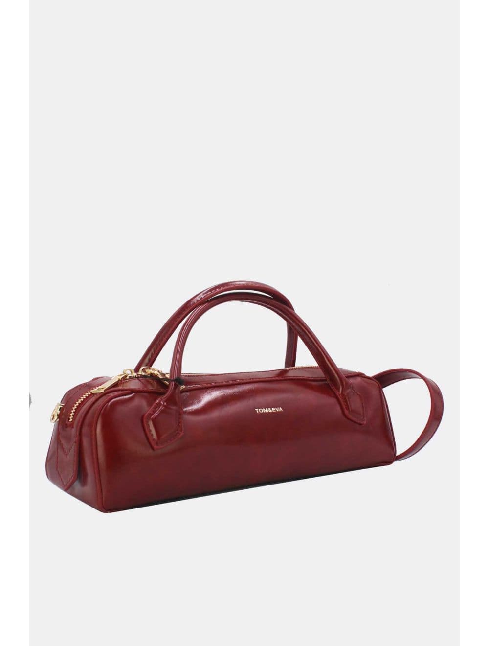Sac Baguette Chic Effet Cuir Vernis 25P-6381-Rouge — vue 2