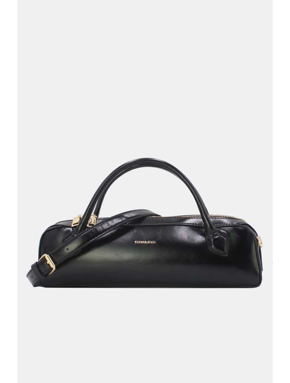 Sac Baguette Chic Effet Cuir Vernis 25P-6381-Noir