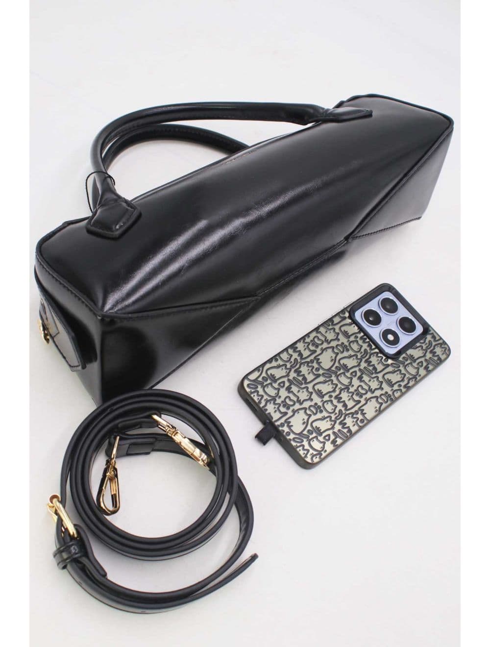 Sac Baguette Chic Effet Cuir Vernis 25P-6381-Noir — vue 4