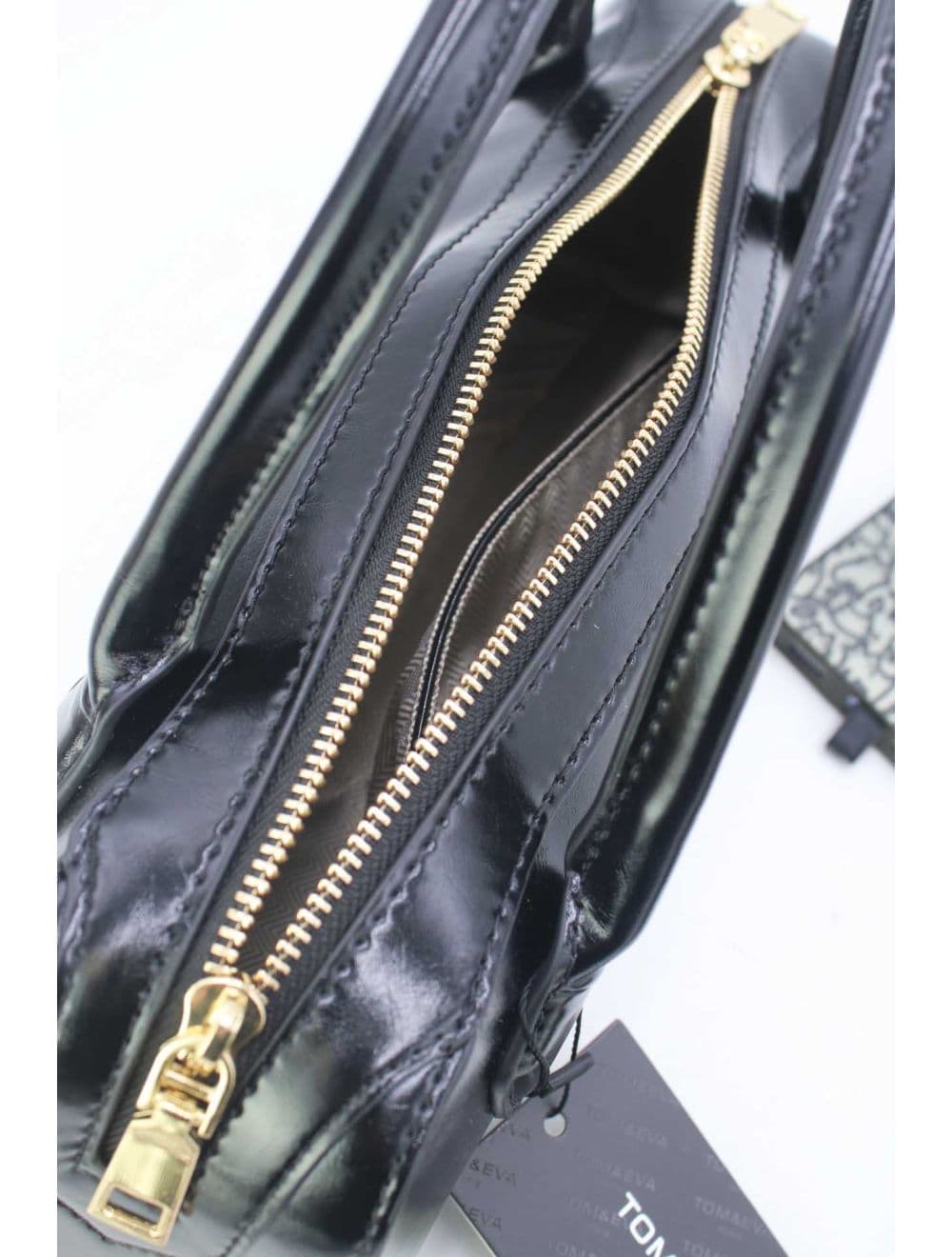 Sac Baguette Chic Effet Cuir Vernis 25P-6381-Noir — vue 5
