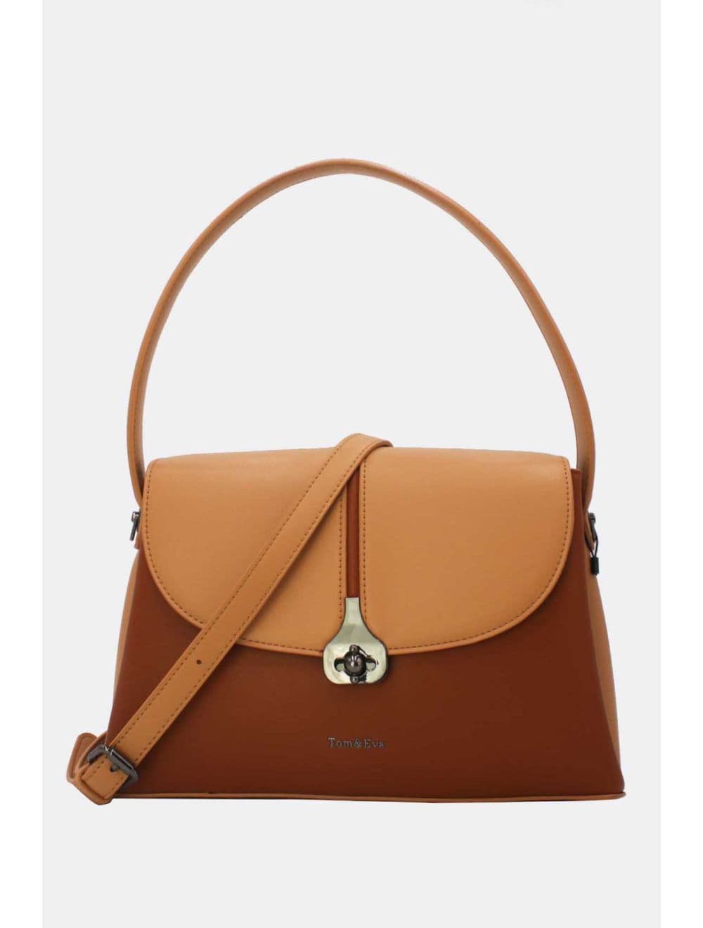 Sac à main Bicolore Chic 25B-6370-Brown/Apricot
