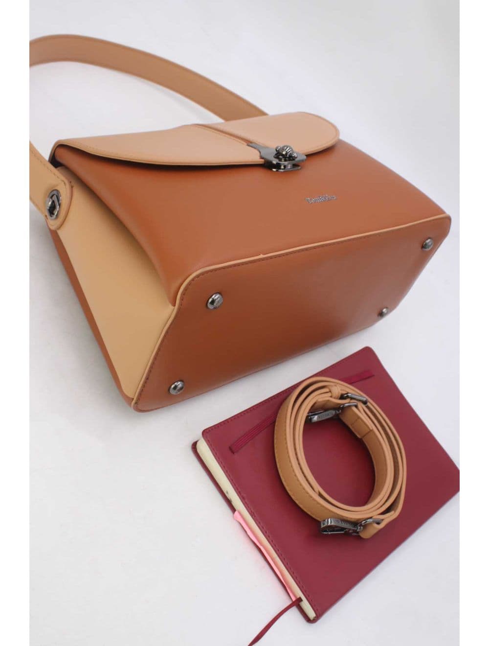 Sac à main Bicolore Chic 25B-6370-Brown/Apricot — vue 4