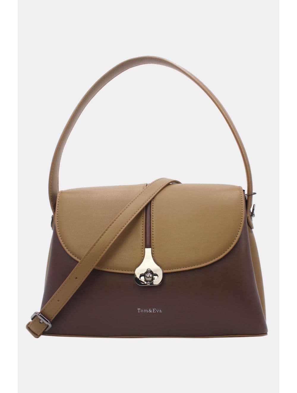 Sac à main Bicolore Chic 25B-6370-Coffee/Taupe — vue 2