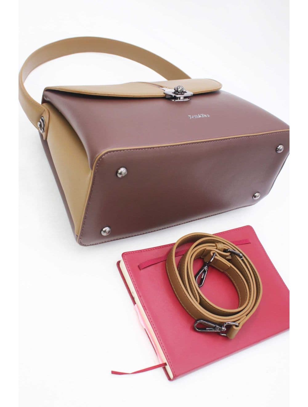 Sac à main Bicolore Chic 25B-6370-Coffee/Taupe — vue 4