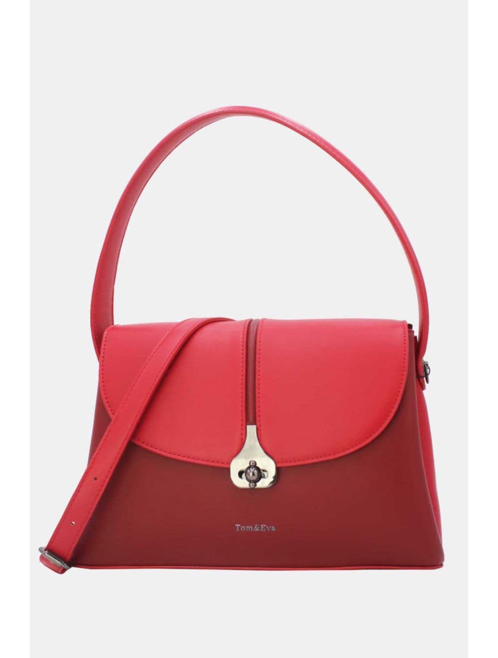 Sac à main Bicolore Chic 25B-6370-Burgundy/Red