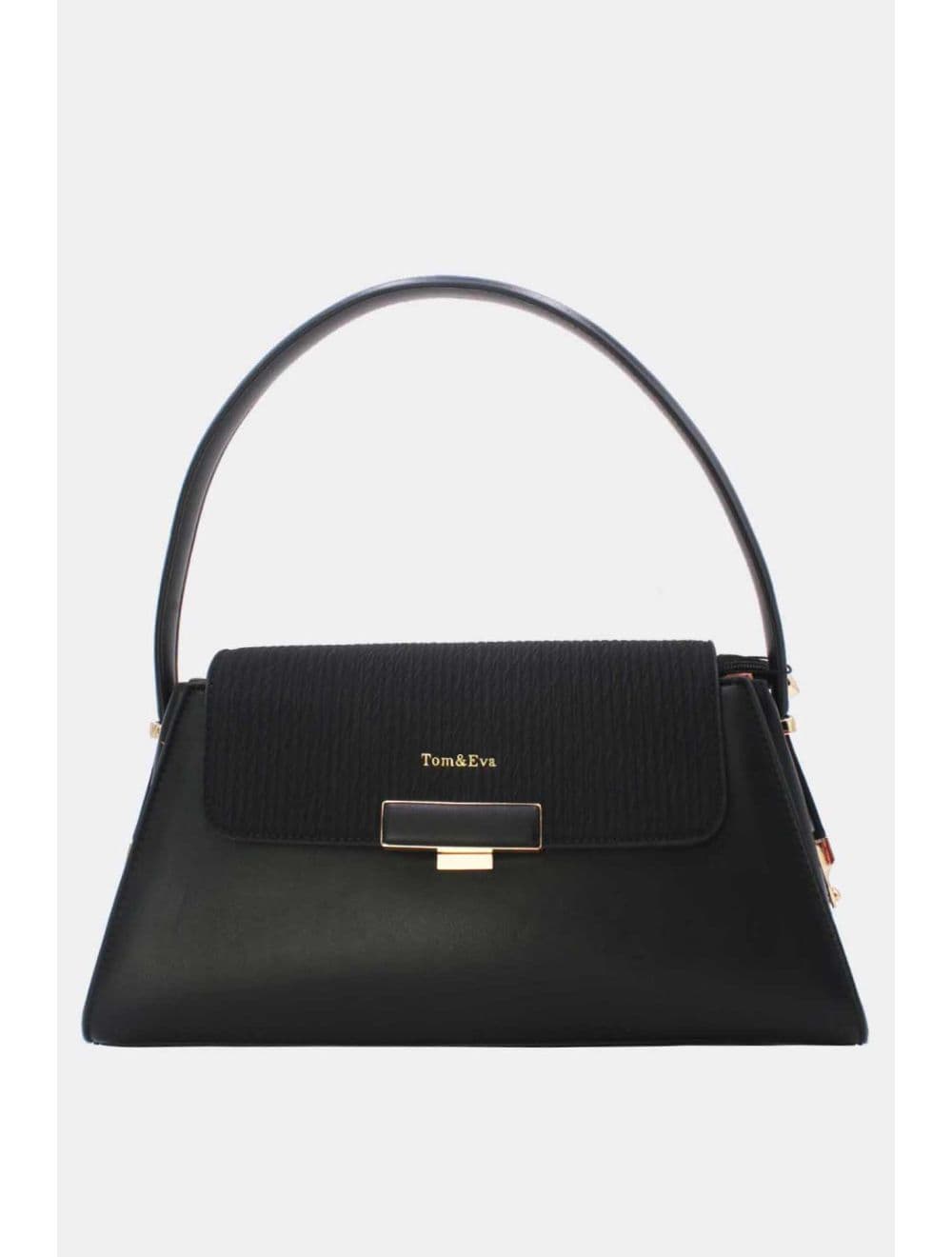 Sac Porté Épaule à Rabat Tissu 25B-6350-Noir