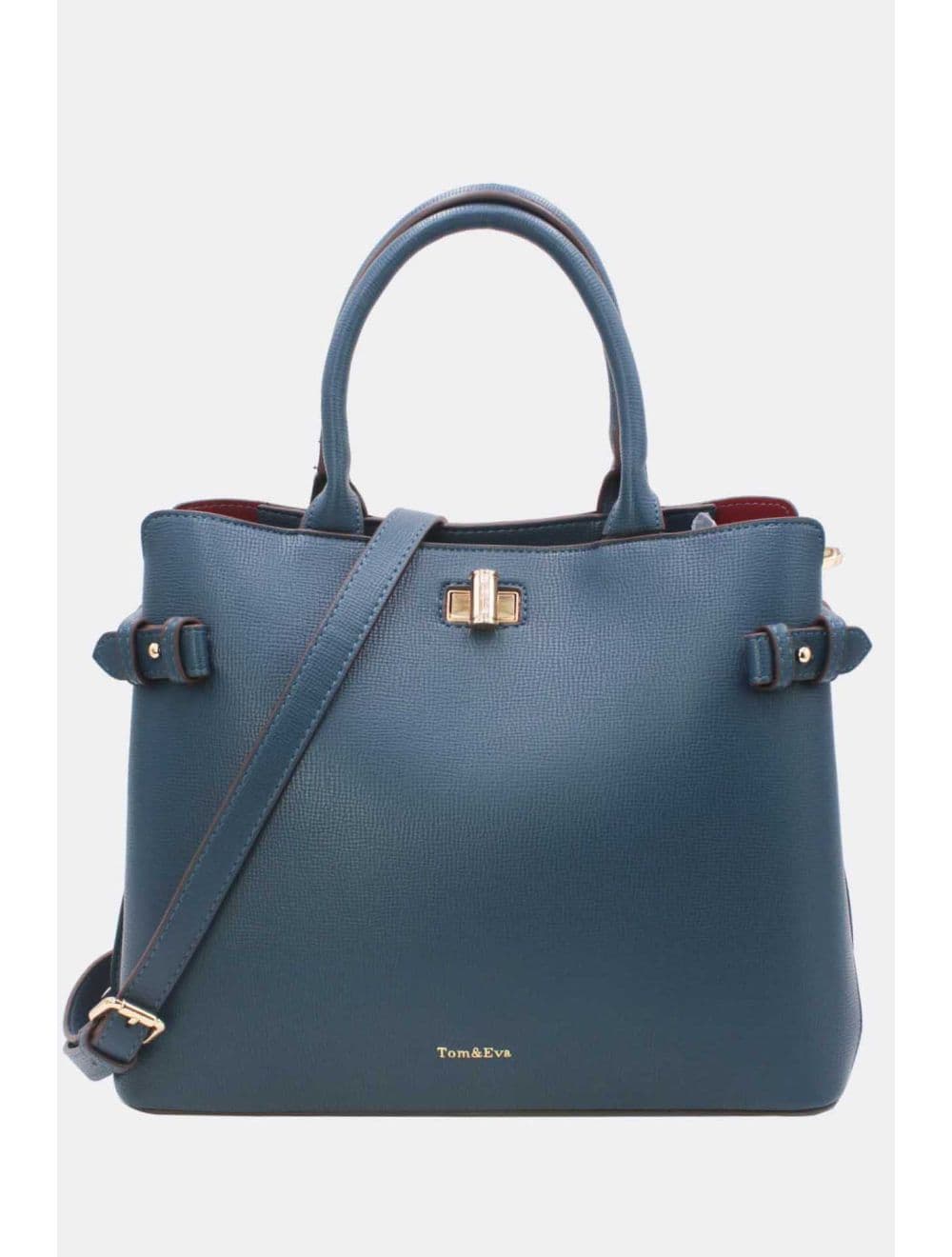 Sac à Main Rigide Minimaliste 25B-6343-Bleu