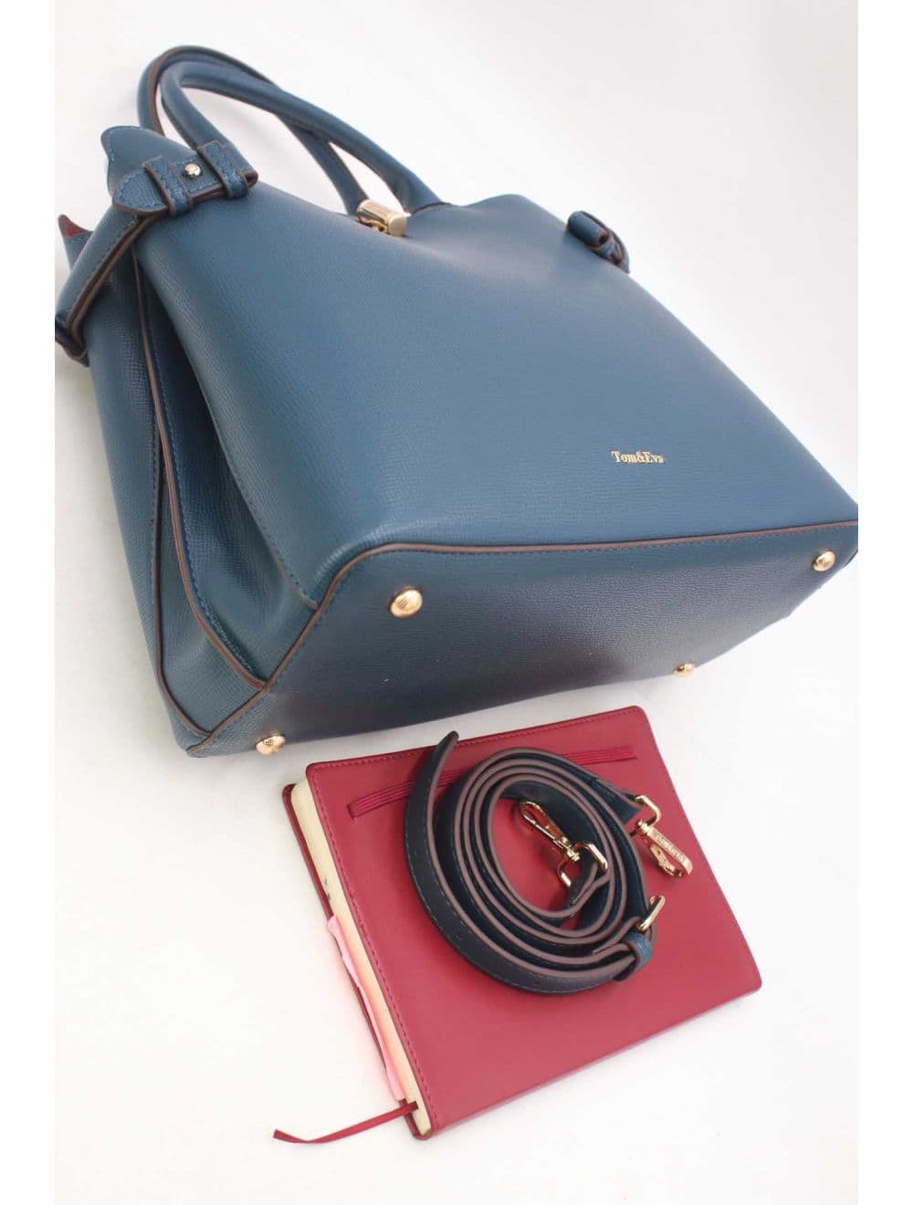 Sac à Main Rigide Minimaliste 25B-6343-Bleu — vue 5