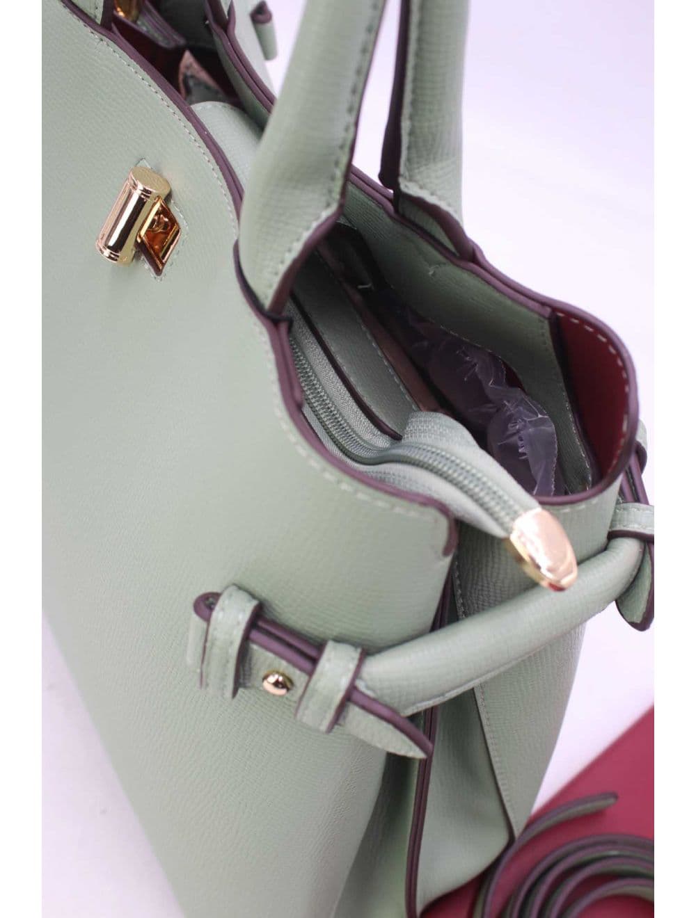 Sac à Main Rigide Minimaliste 25B-6343-Vert — vue 5