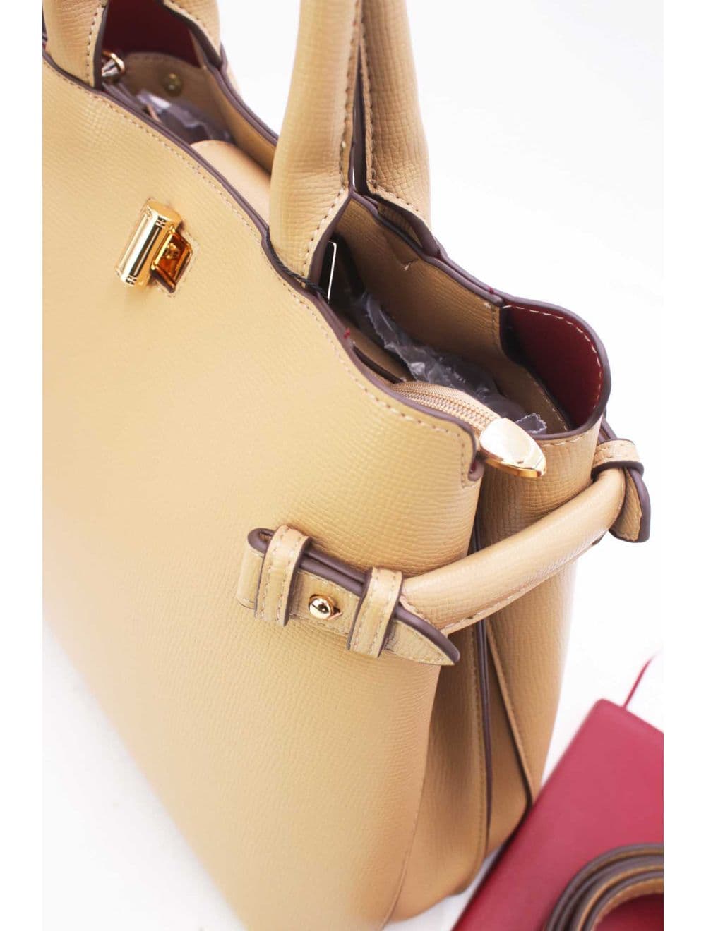 Sac à Main Rigide Minimaliste 25B-6343-Abricot — vue 5