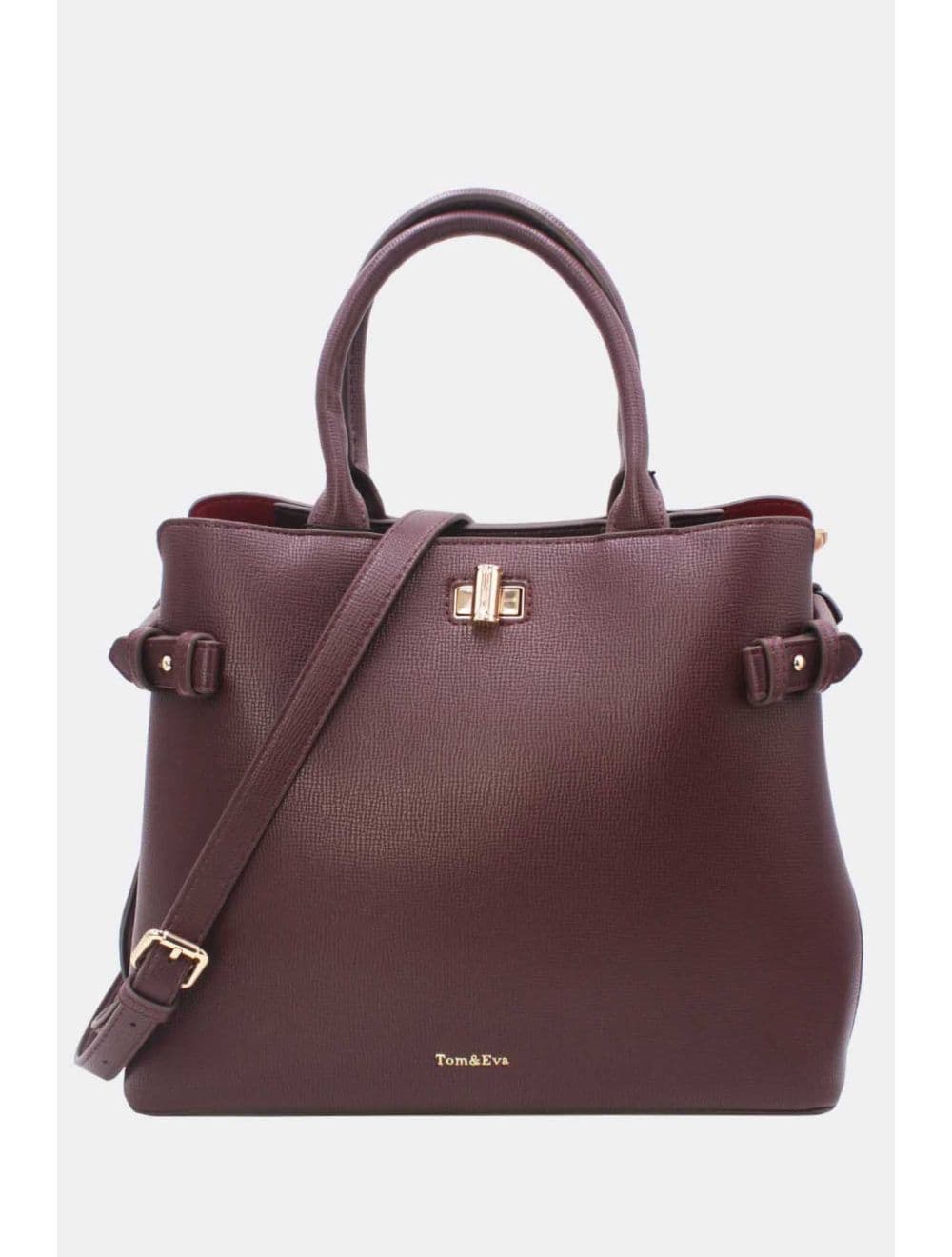 Sac à Main Rigide Minimaliste 25B-6343-Bordeaux