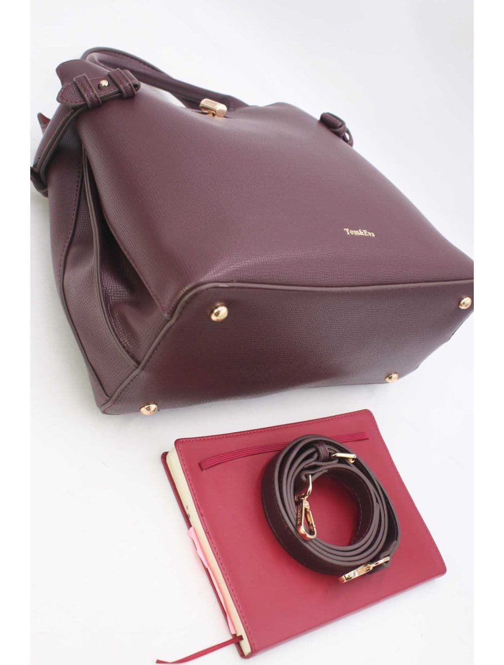 Sac à Main Rigide Minimaliste 25B-6343-Bordeaux — vue 4