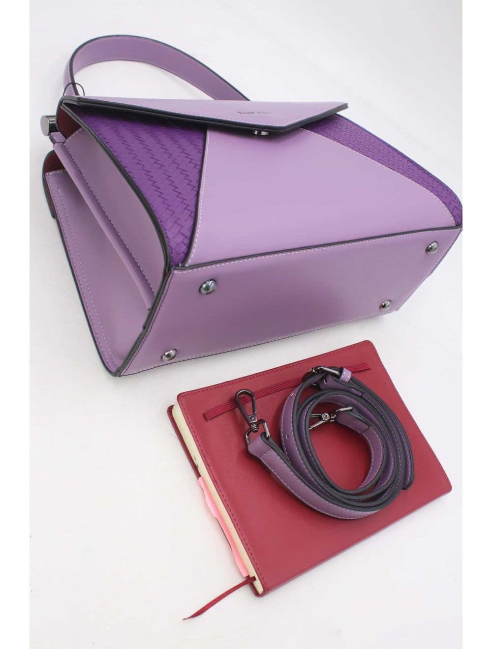 Sac à Main Effet Tressé 25B-6286-Violet — vue 4