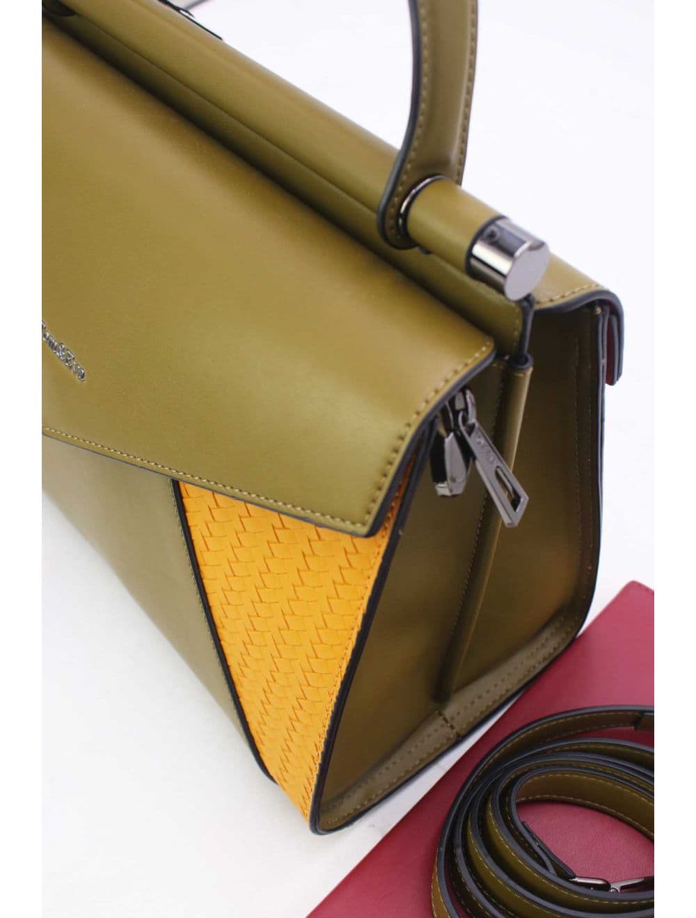 Sac à Main Effet Tressé 25B-6286-Jaune — vue 5