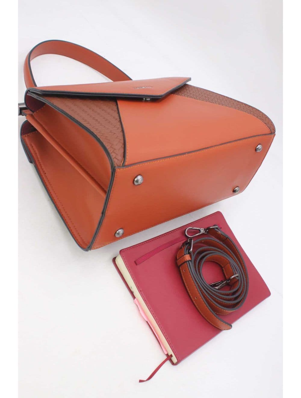 Sac à Main Effet Tressé 25B-6286-Café — vue 4