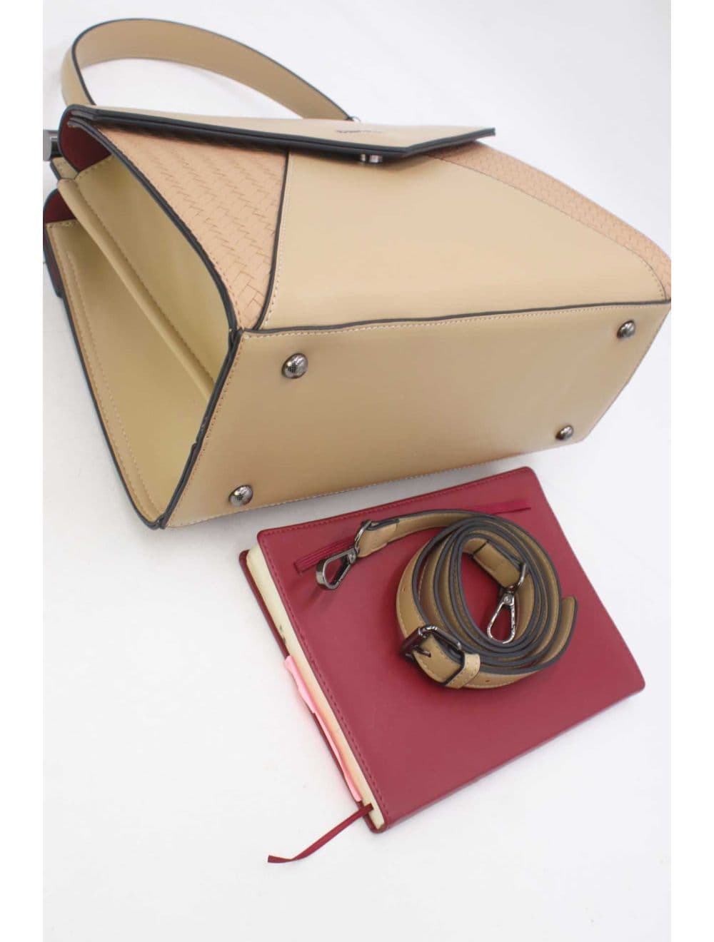 Sac à Main Effet Tressé 25B-6286-Kaki — vue 4