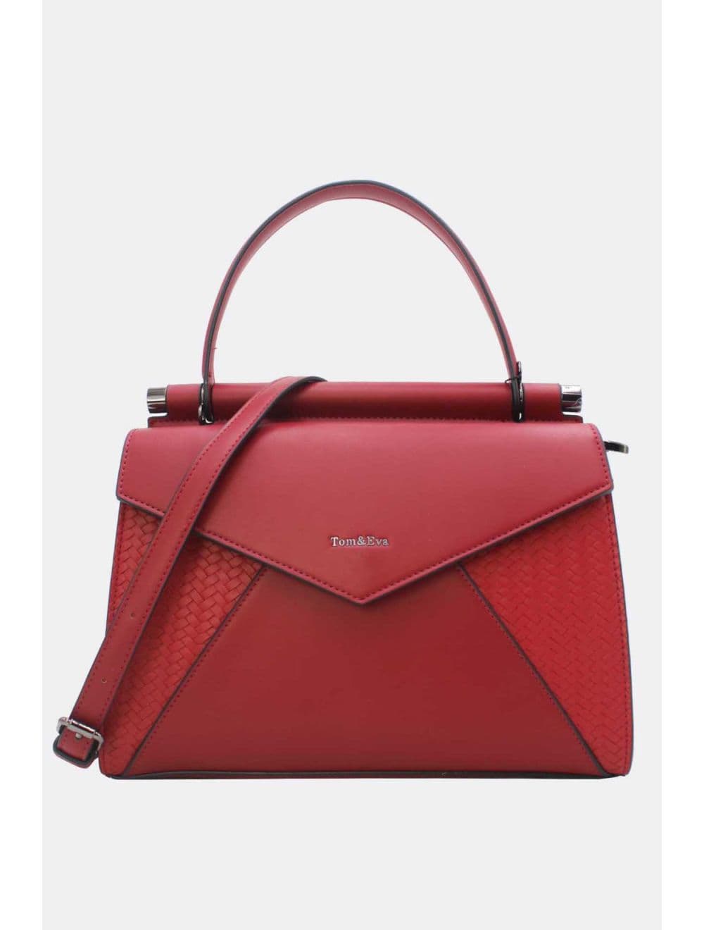 Sac à Main Effet Tressé 25B-6286-Rouge