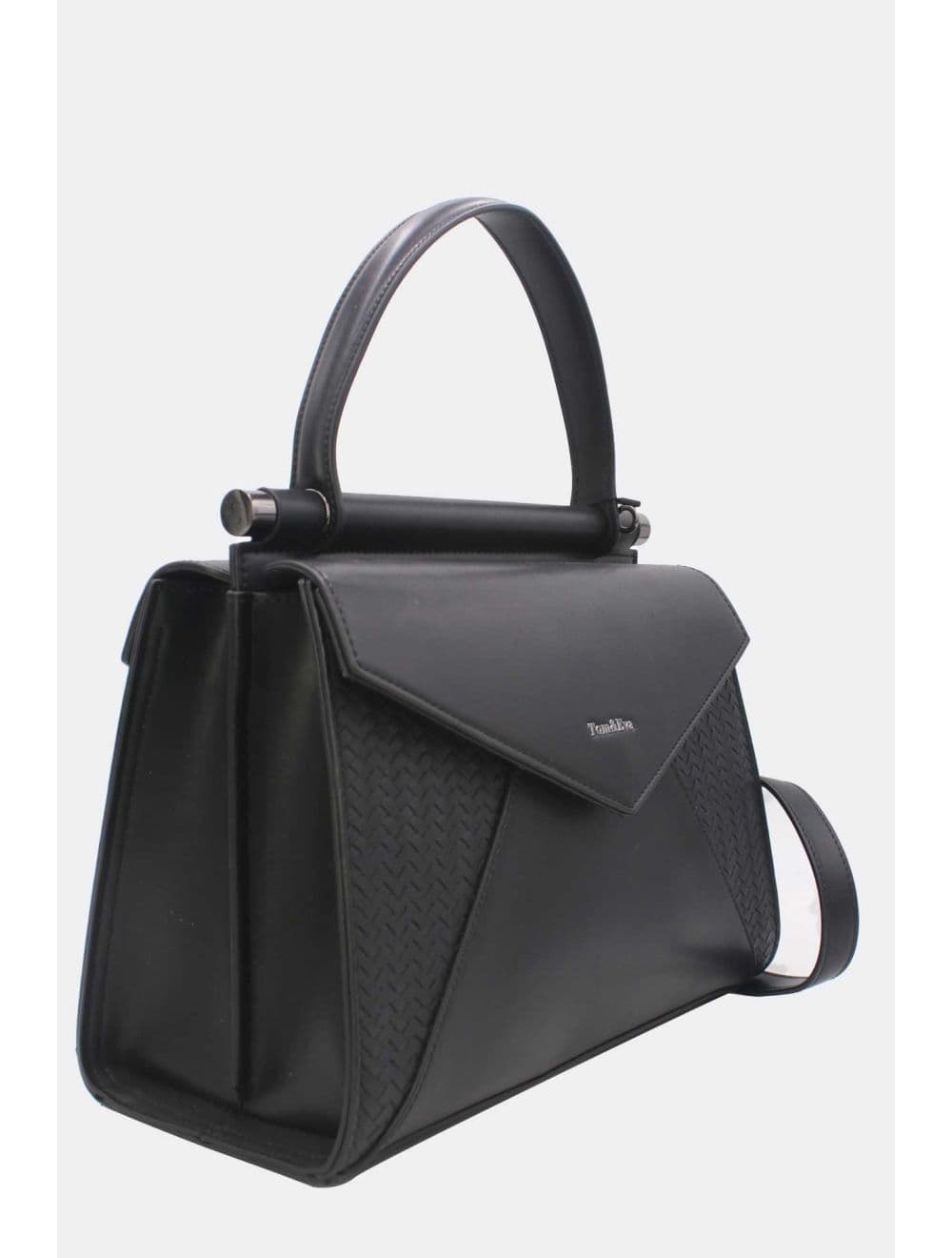 Sac à Main Effet Tressé 25B-6286-Noir — vue 2