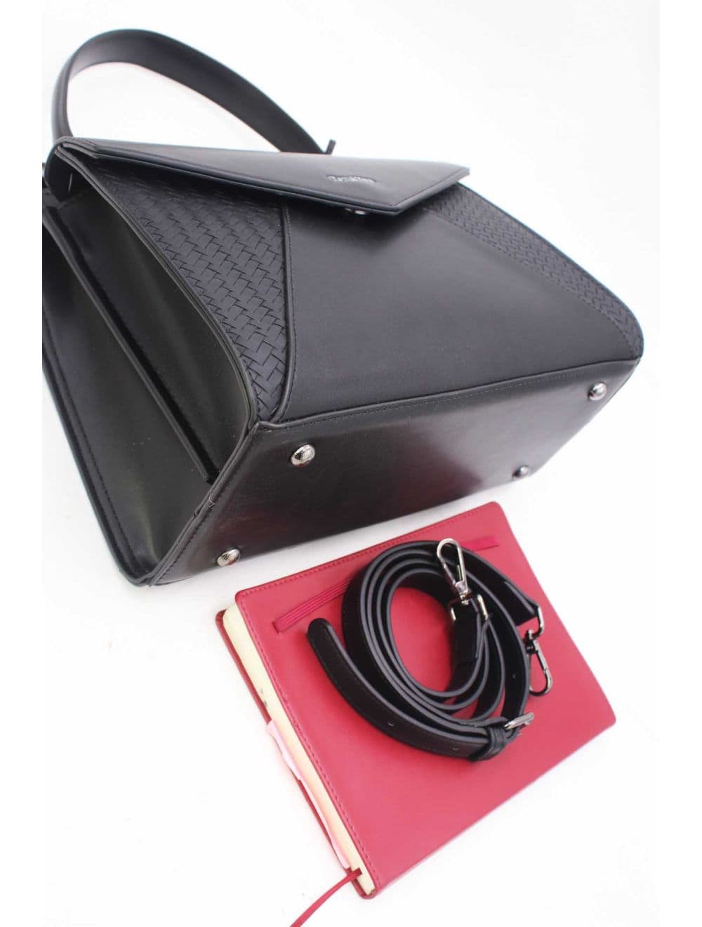 Sac à Main Effet Tressé 25B-6286-Noir — vue 4