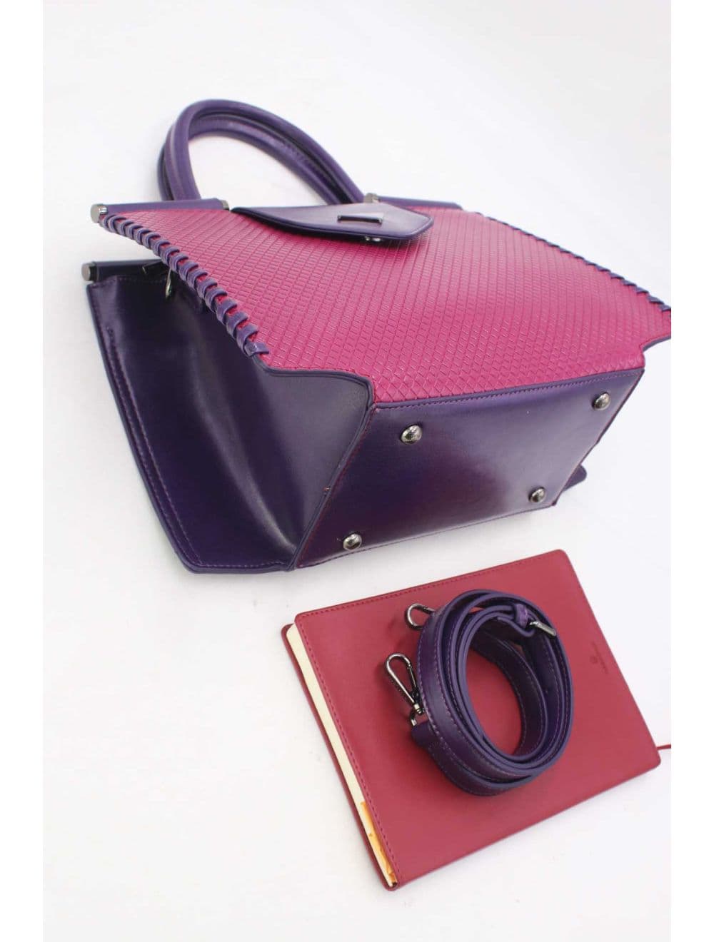 Sac à Main Effet Tressé 25B-6367-Violet — vue 4