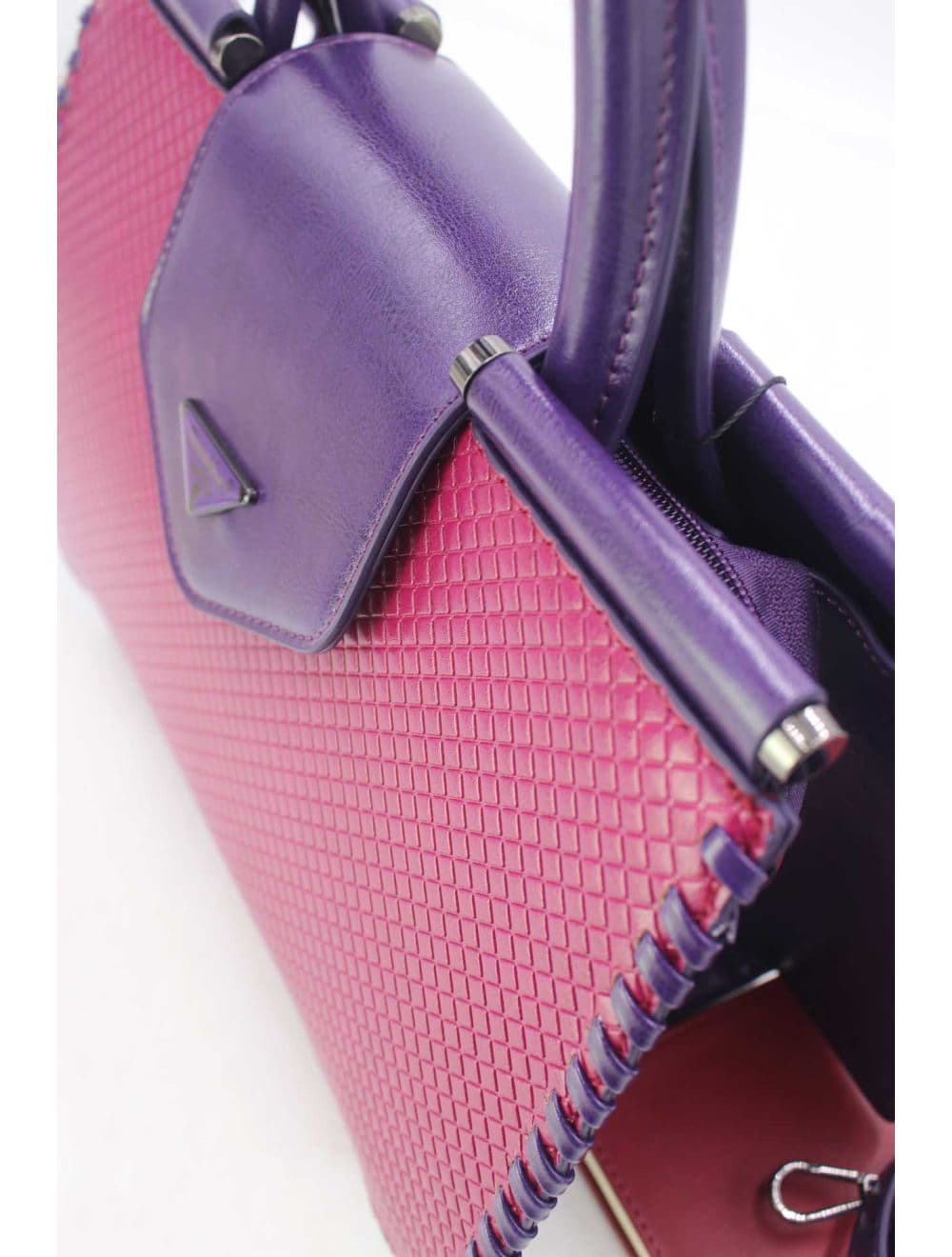Sac à Main Effet Tressé 25B-6367-Violet — vue 5