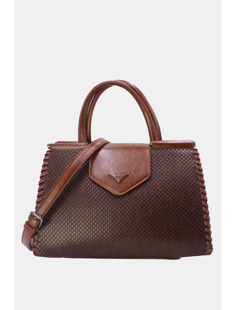 Sac à Main Effet Tressé 25B-6367-Café