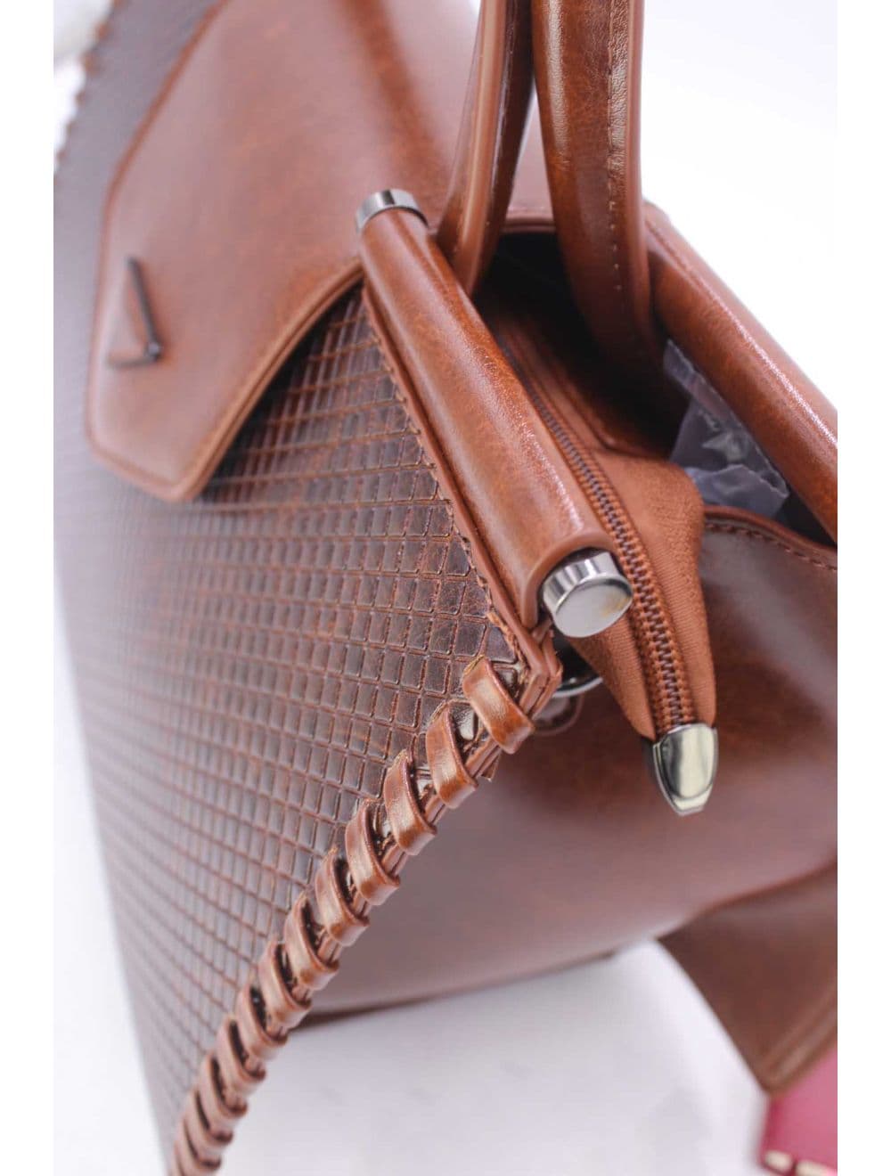 Sac à Main Effet Tressé 25B-6367-Café — vue 5