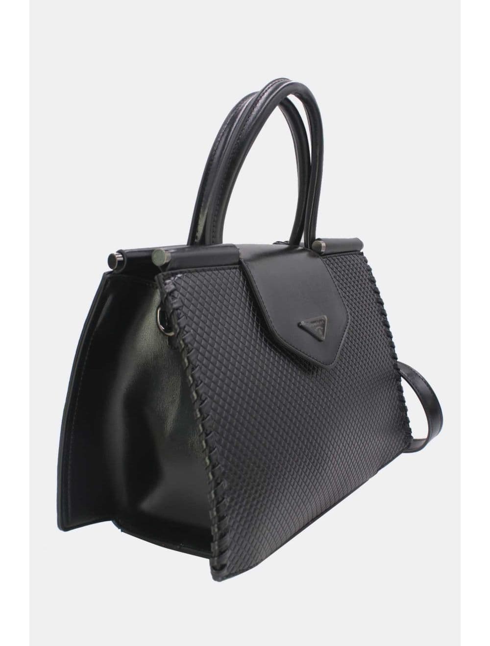 Sac à Main Effet Tressé 25B-6367-Noir — vue 2
