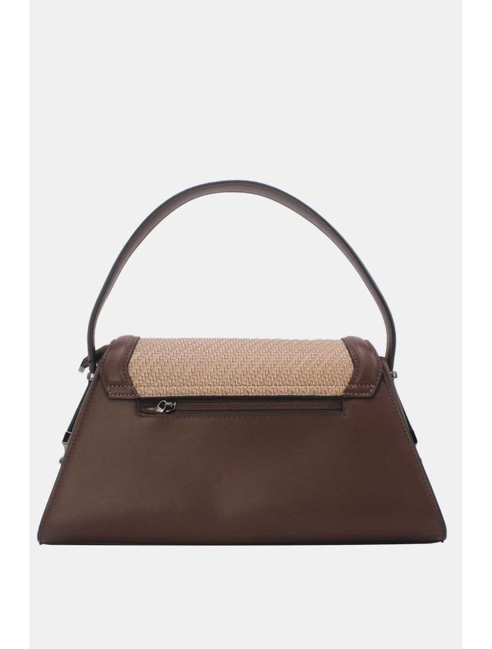 Sac Porté Épaule à Rabat Tressé 25B-6240-Coffee/Apricot — vue 3