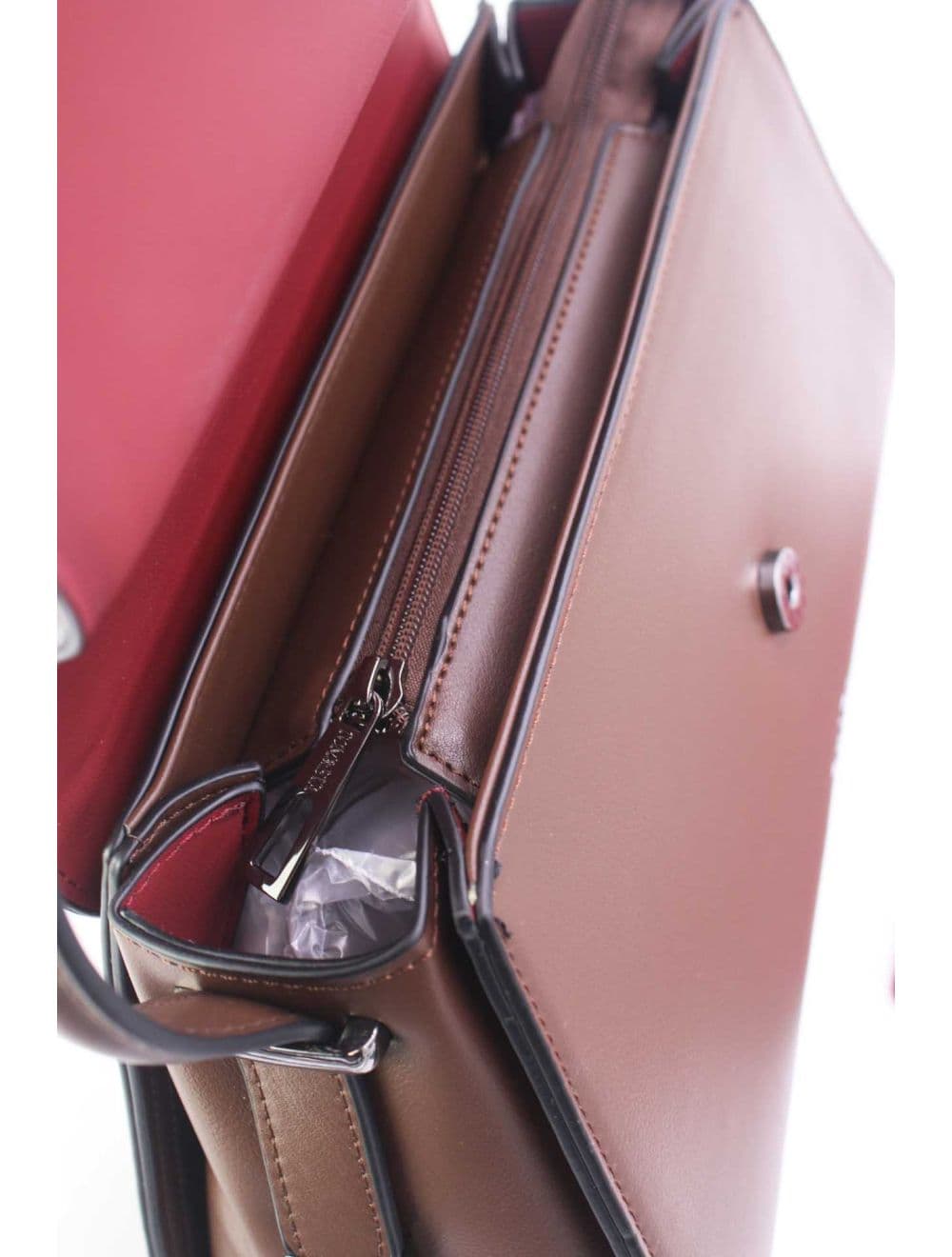 Sac Porté Épaule à Rabat Tressé 25B-6240-Coffee/Beige — vue 5