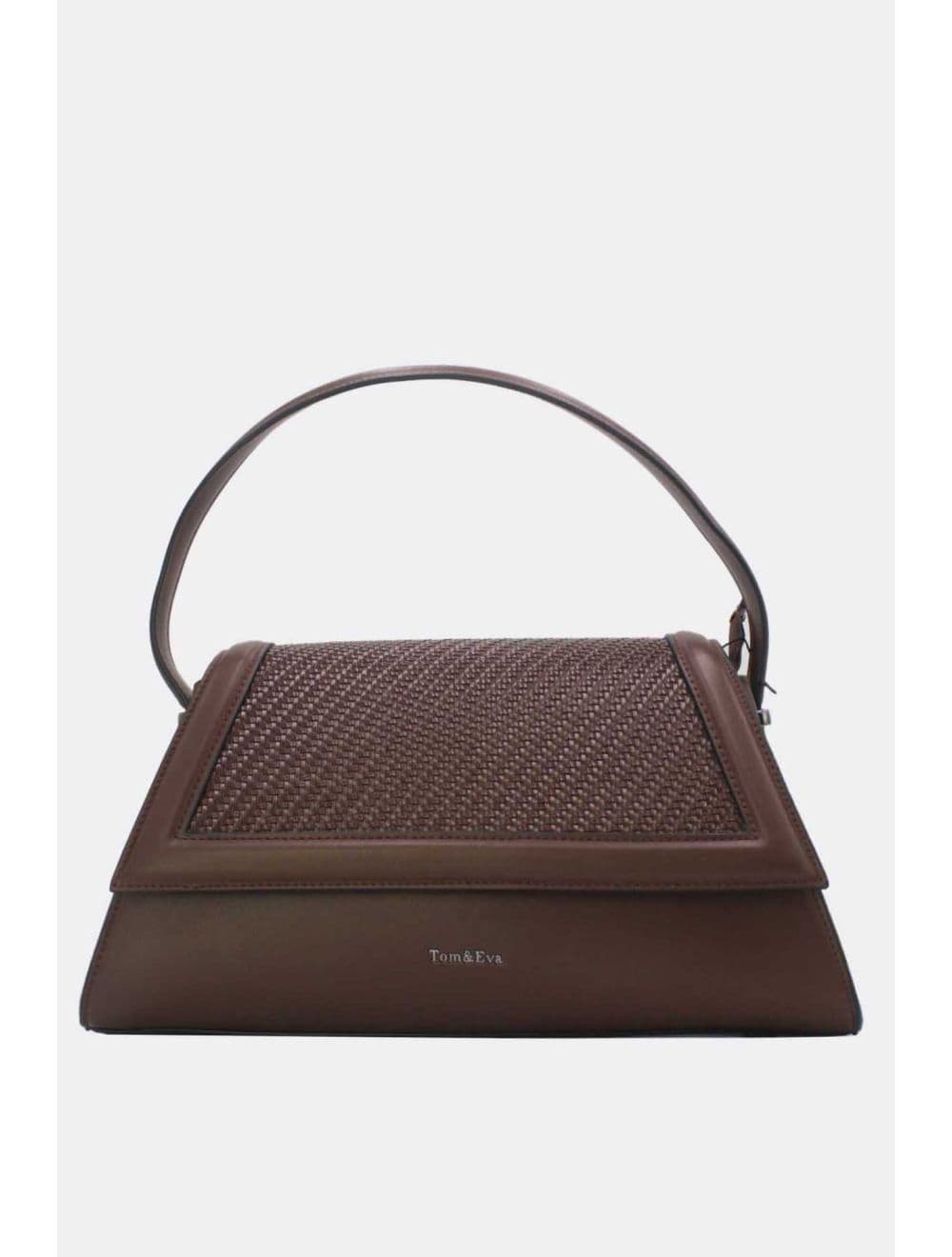 Sac Porté Épaule à Rabat Tressé 25B-6240-Café