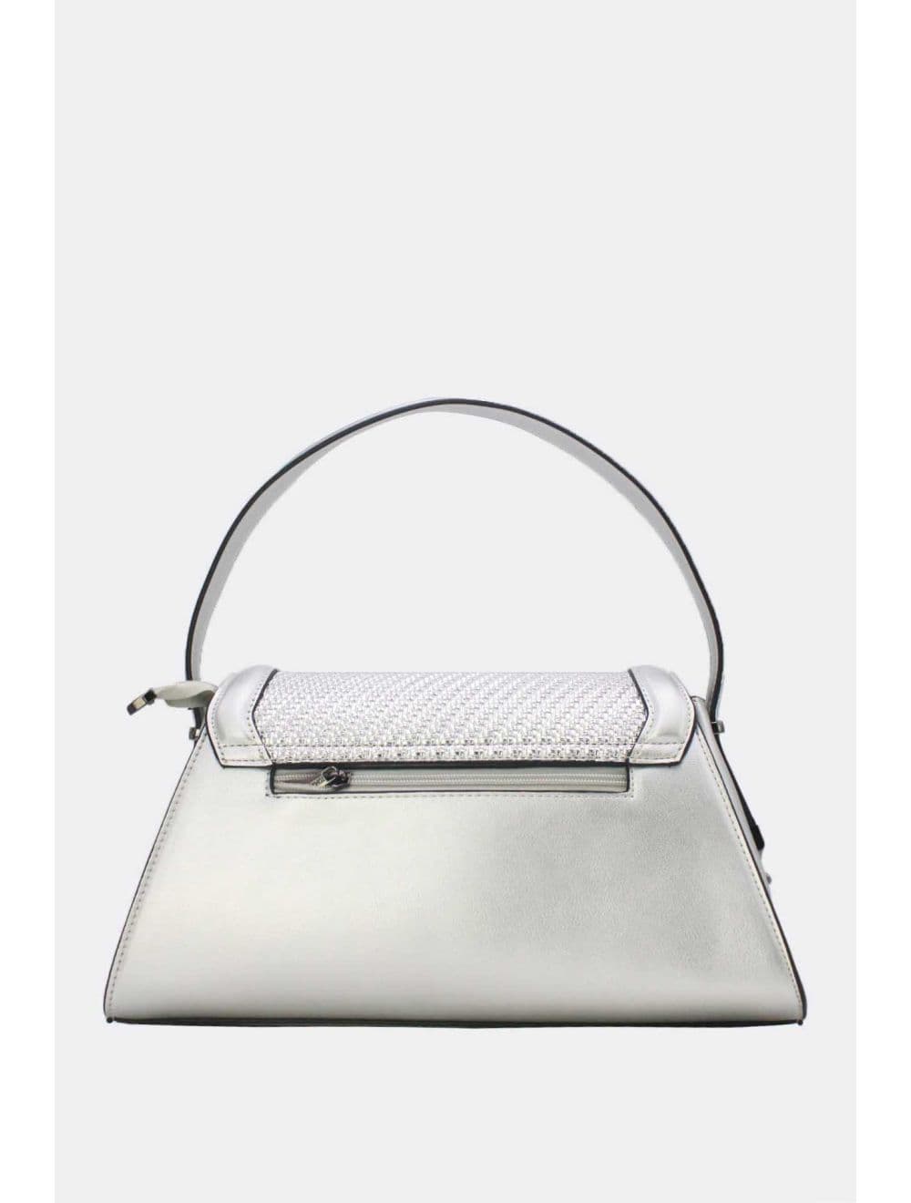 Sac Porté Épaule à Rabat Tressé 25B-6240-Argenté — vue 3